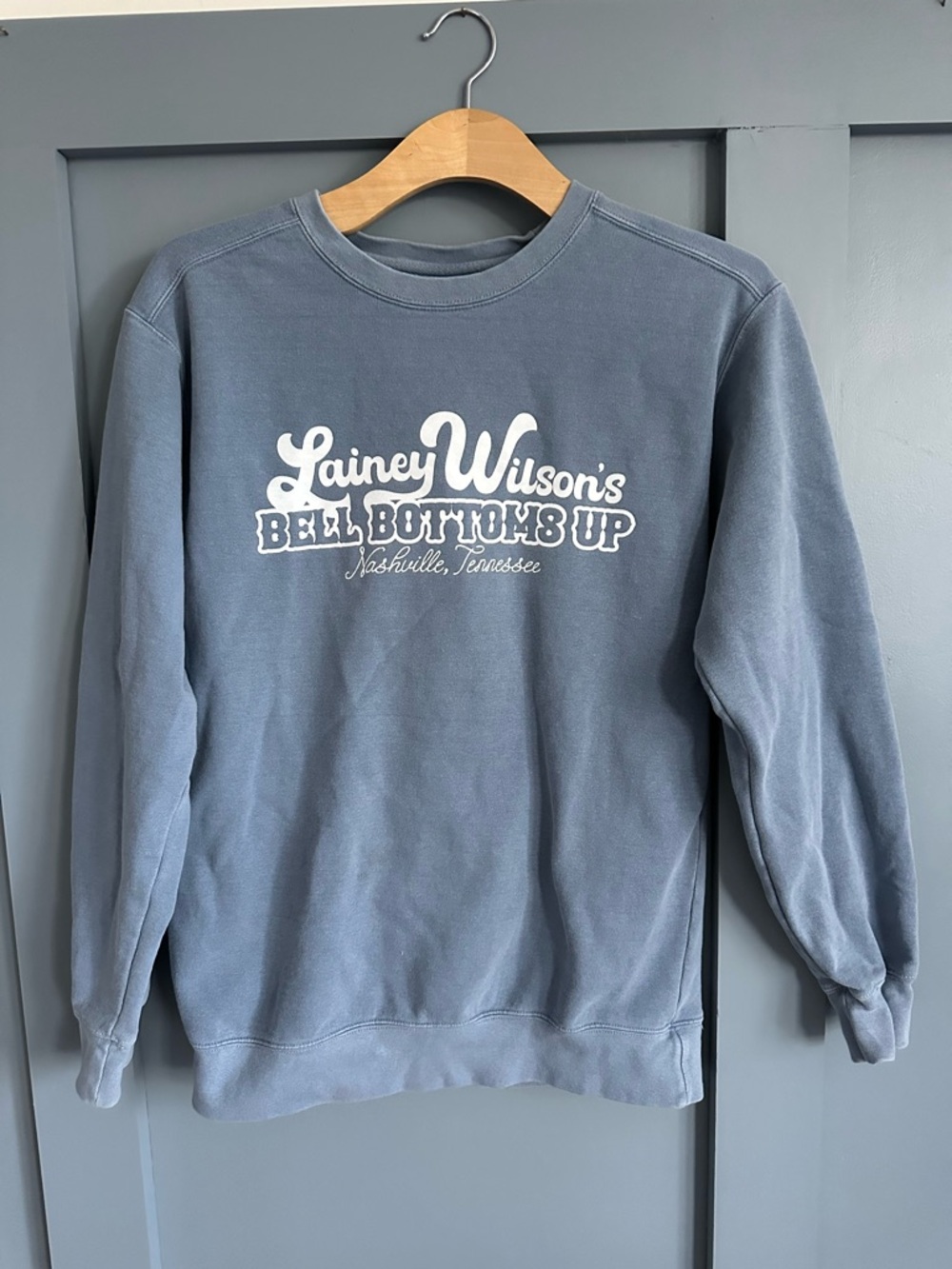 Comfort Colors Lainey Wilson Bell Bottoms Up Crewneck - Slate Blue
